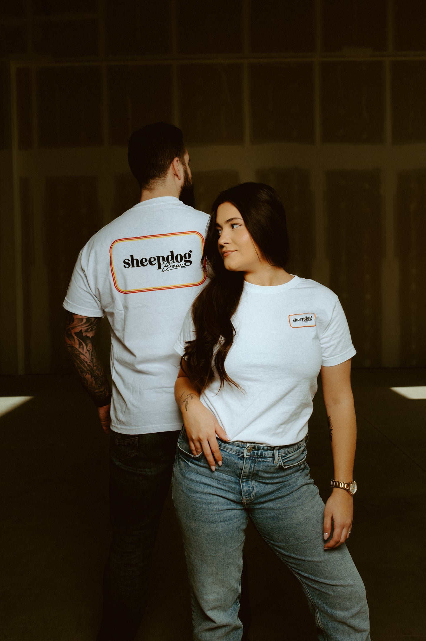 White Oversized Sheepdog Brew Co. Logo T-Shirt